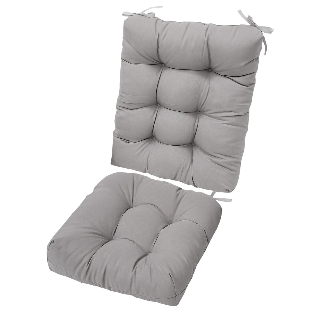 2-Piece Waterproof Rocking Chair Cushion Set — Oxford Cloth, Non-Slip Ties, Seat & Back Pad for Indoor & Outdoor Use (9 Colours)
