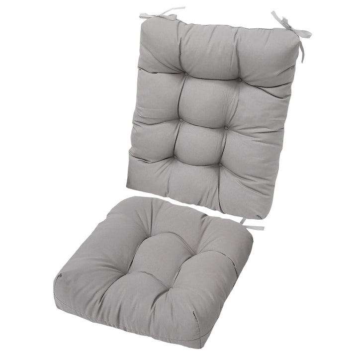 2-Piece Waterproof Rocking Chair Cushion Set — Oxford Cloth, Non-Slip Ties, Seat & Back Pad for Indoor & Outdoor Use (9 Colours)