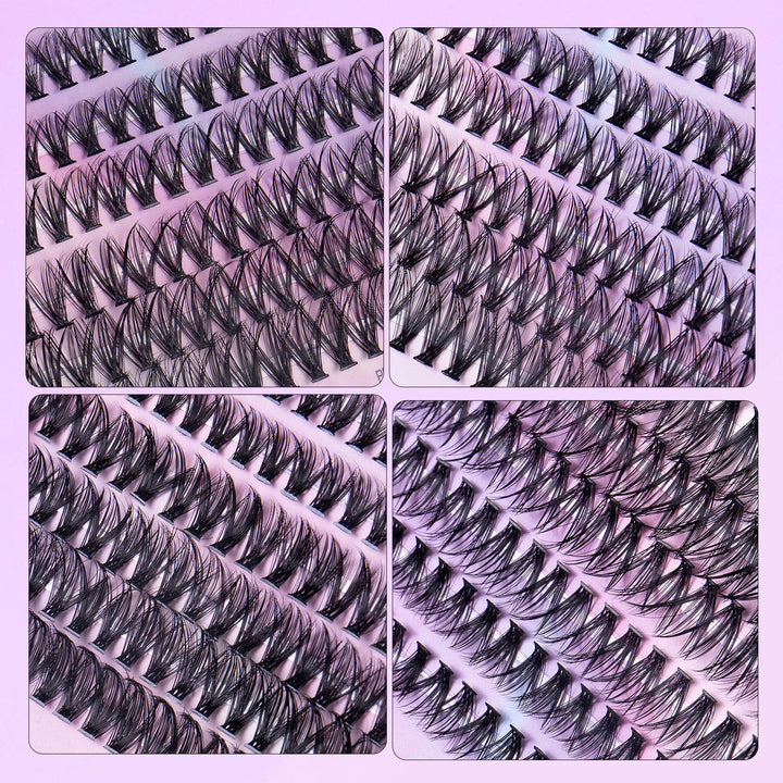 240 Segmented Lash Clusters — 12 Rows Mixed 30D + 40D for DIY Lash Extensions