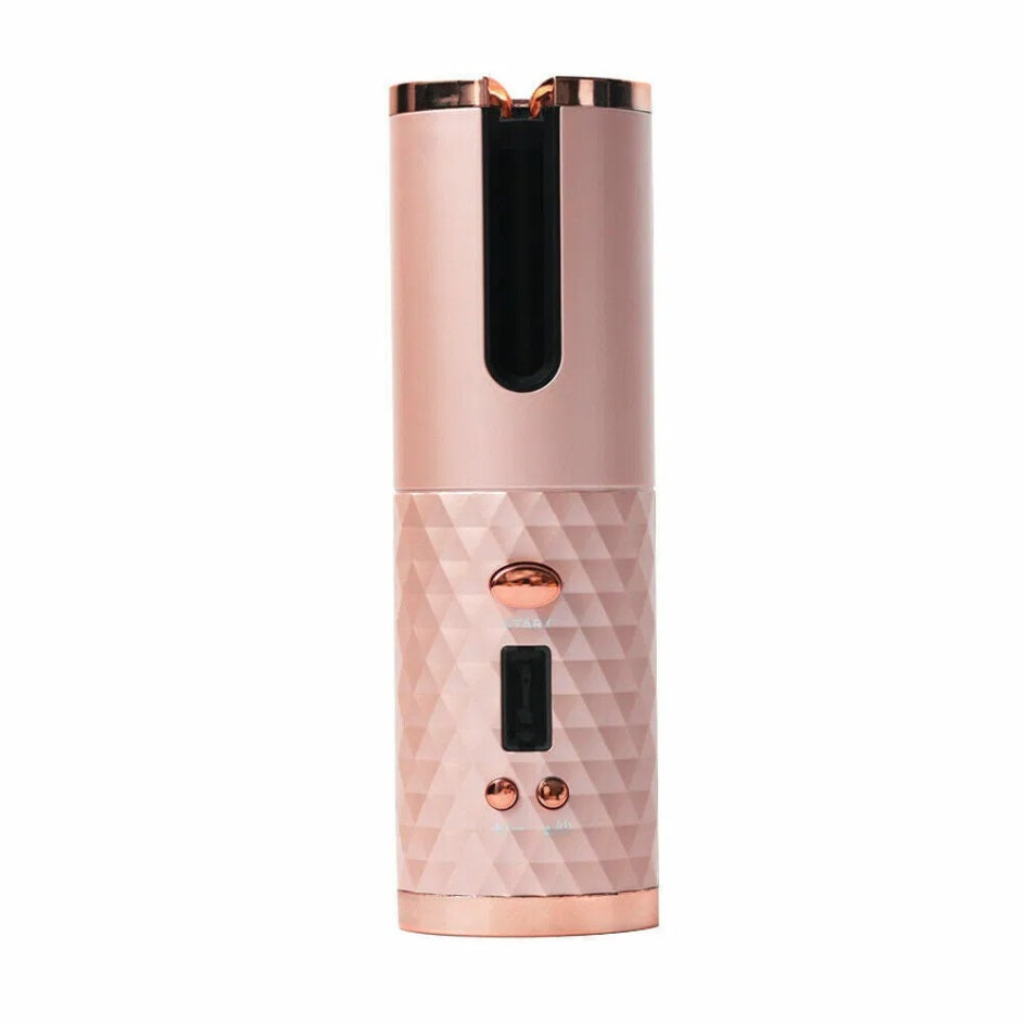 LCD Cordless Auto-Rotating Ceramic Hair Curler — Wireless Waver Curling Iron