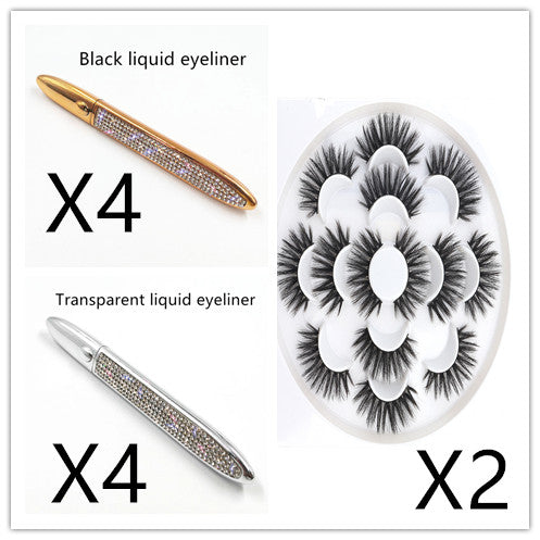 Self-Adhesive Eyeliner False Lashes — 25+ Styles, 3 Liner Colours (Black / Coffee / Transparent)