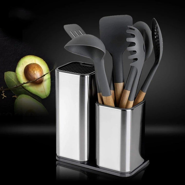 Stainless Steel Kitchen Knife & Utensil Storage Holder