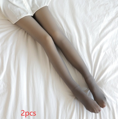 Fake Translucent Fleece-Lined Thermal Tights – Winter Warm Pantyhose