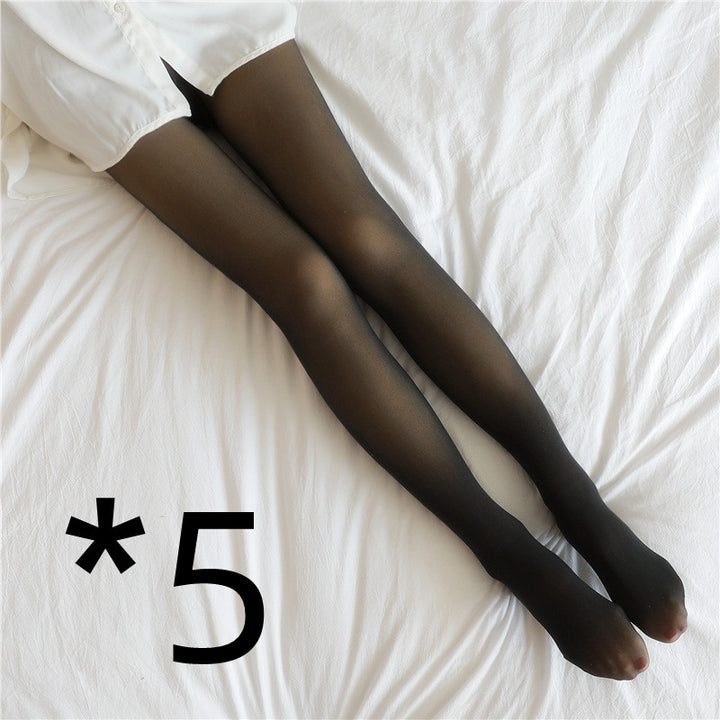 Fake Translucent Fleece-Lined Thermal Tights – Winter Warm Pantyhose