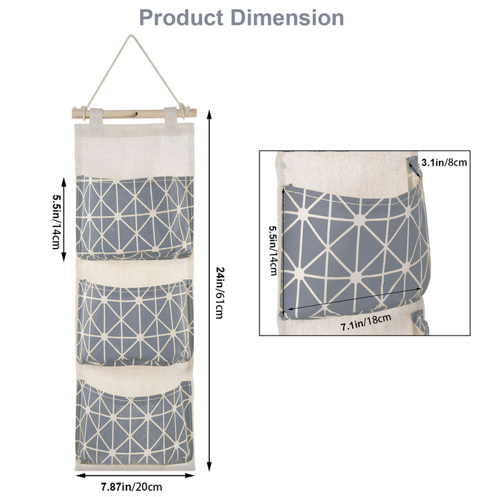 1Pc Wall Mounted Storage Bag Door Closet Hanging Storage Bag Organizer Waterproof 3 Pockets Pouch