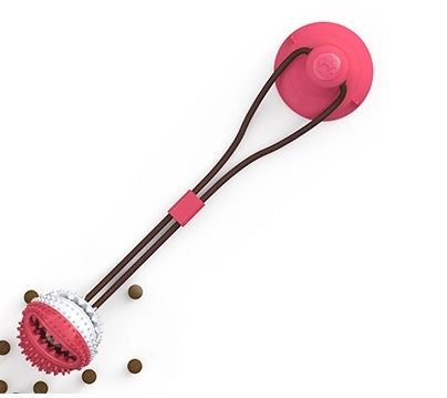 Interactive Suction Cup Tug Dog Toy – Teeth Cleaning Treat Dispensing Toy