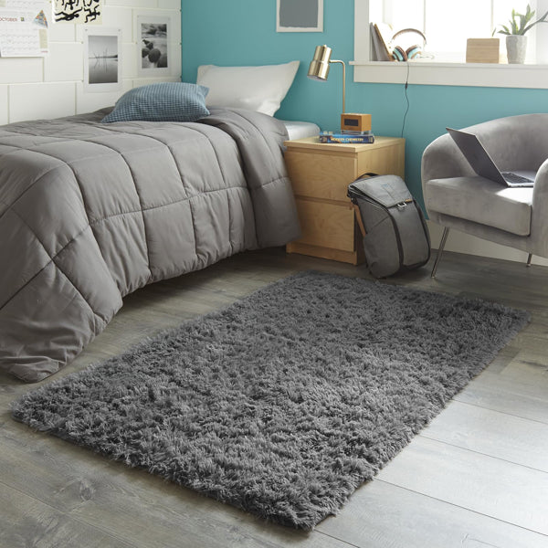 6×9 ft Grey Fluffy Shag Area Rug — Extra Large Plush Soft Non-Slip Indoor Carpet for Living Room, Bedroom & Playroom