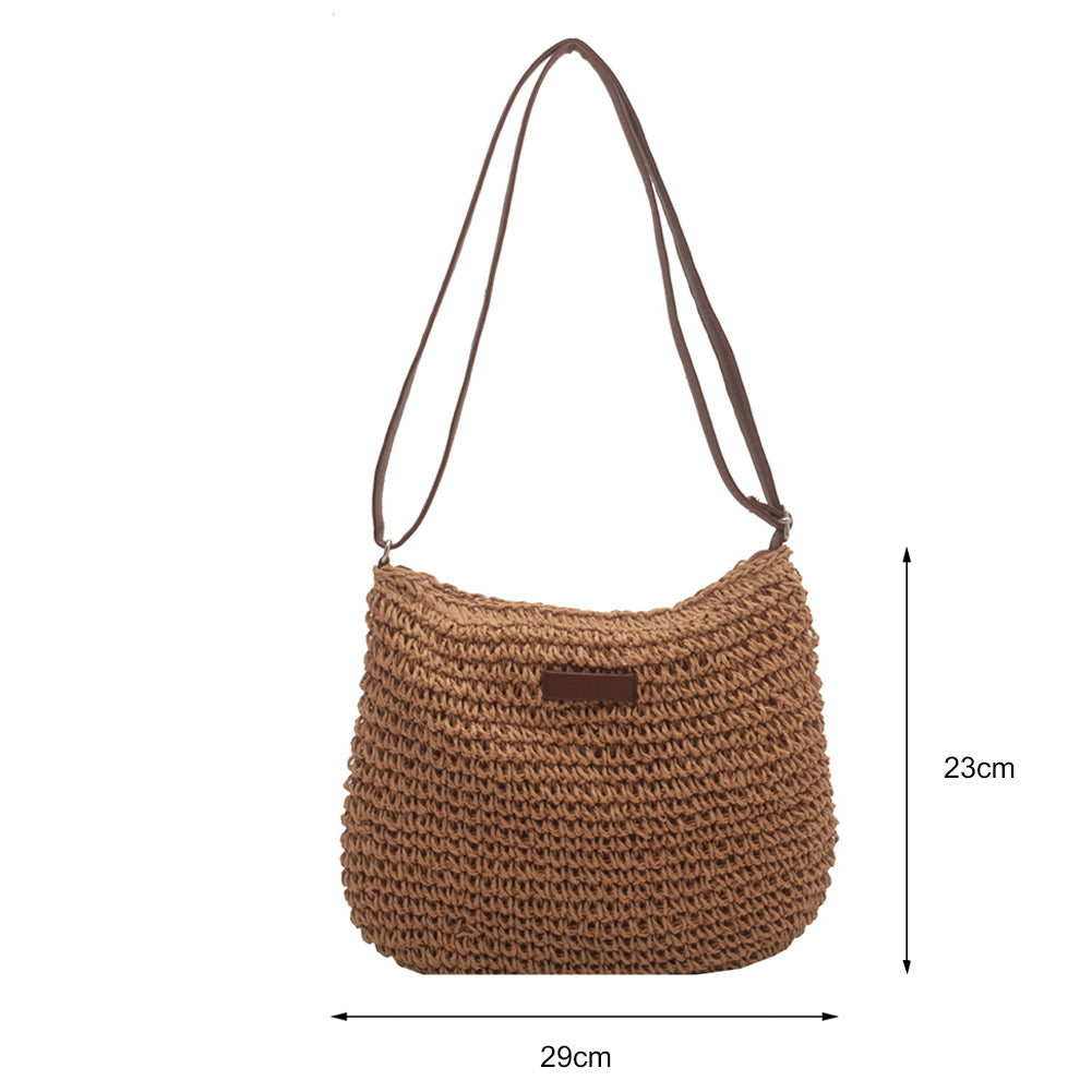 Woven Straw Shoulder Bag – Stylish Summer Handbag
