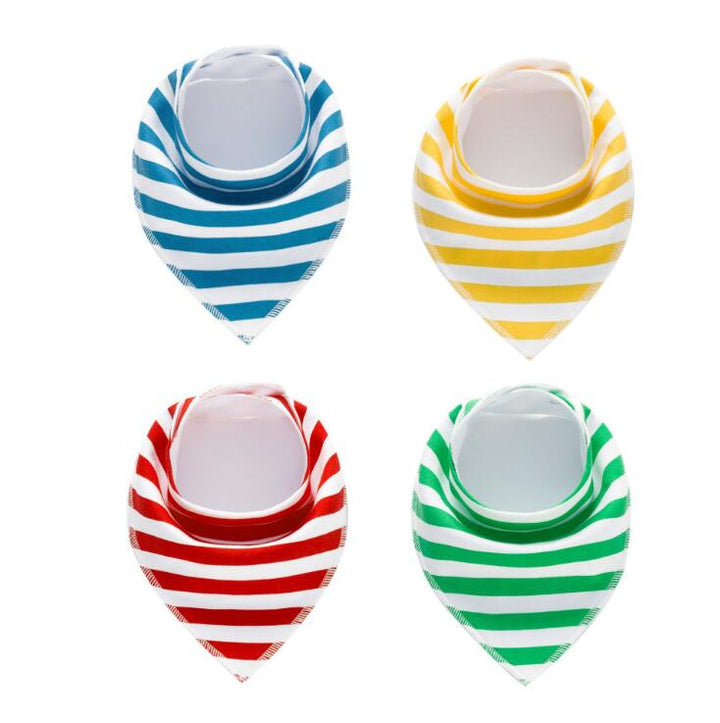 4-Pack Cotton Bandana Baby Bibs — Arrow, Wave & Triangle Print Burp Cloths (Multiple Sets)