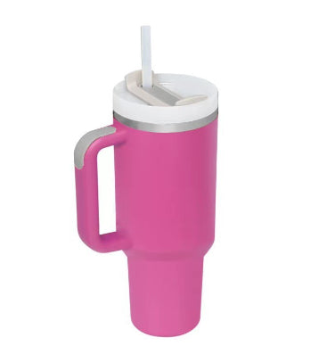 40 oz Insulated Tumbler with Handle & Straw — Stainless Steel Spill-Proof Vacuum Mug for Car, Gym, Office & Travel (30+ Colours)