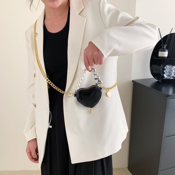 Mini Heart Pearl Handbag – Cute Chain Lipstick Shoulder Bag