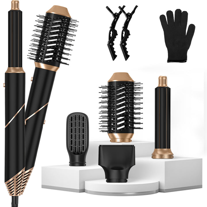 5-in-1 Hot Air Styler — Straightener, Curler, Dryer & Auto-Wrap Brush Set, 3 Temp Settings