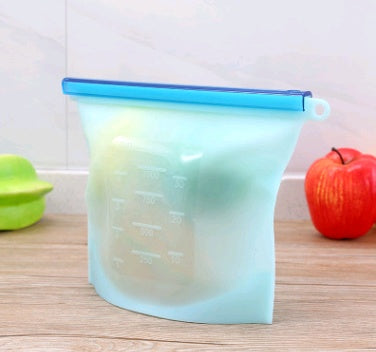 Reusable Silicone Vacuum Seal Fresh-Keeping Bags — Airtight Food Storage Bags for Fridge, Fruit & Meal Prep (4 Colours)
