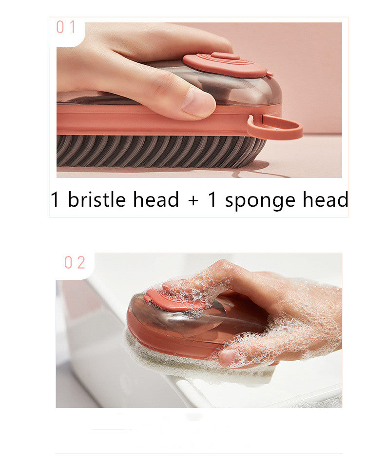 Multifunctional Automatic Liquid Dispensing Cleaning Brush — Soft Shoe, Laundry & Clothes Scrubber (3 Colours + Replacement Heads)