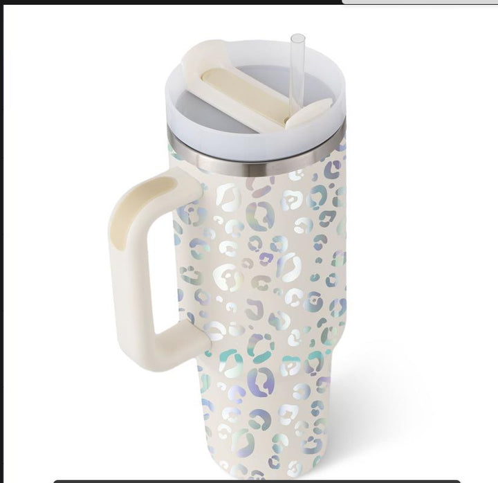 40 oz Insulated Tumbler with Handle & Straw — Stainless Steel Spill-Proof Vacuum Mug for Car, Gym, Office & Travel (30+ Colours)