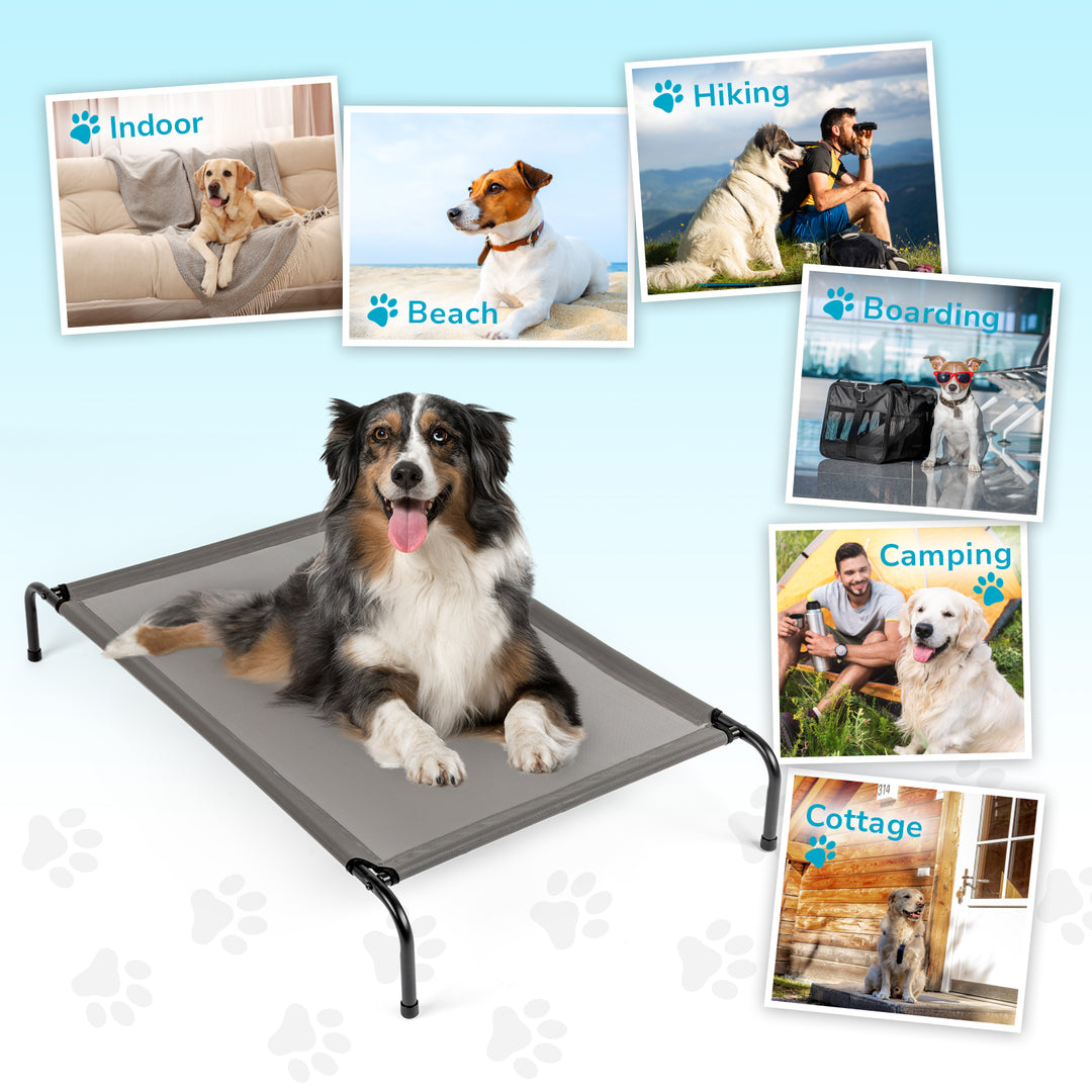 Raised Cooling Dog Bed – Elevated Pet Cot for Small; Medium Dogs