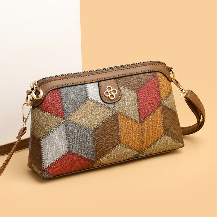 Bohemian Retro Crossbody Bag – Ethnic Contrast Stitch Shoulder Bag