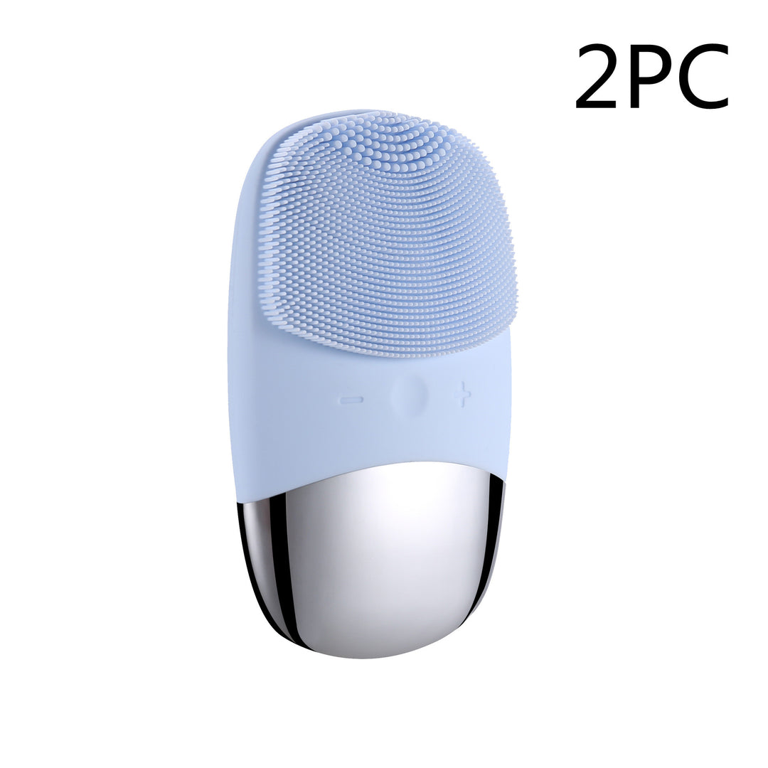 Mini Silicone Electric Facial Cleansing Brush & Skin Massager — Multi-Colour, Single & 2-Pack Options