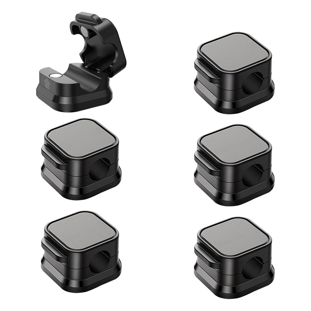 6-Pack Magnetic Cable Clips — Adhesive Wire & Cord Organizer for Desk, Nightstand, Car & Wall (Home & Office)