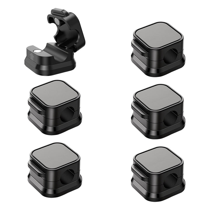 6-Pack Magnetic Cable Clips — Adhesive Wire & Cord Organizer for Desk, Nightstand, Car & Wall (Home & Office)