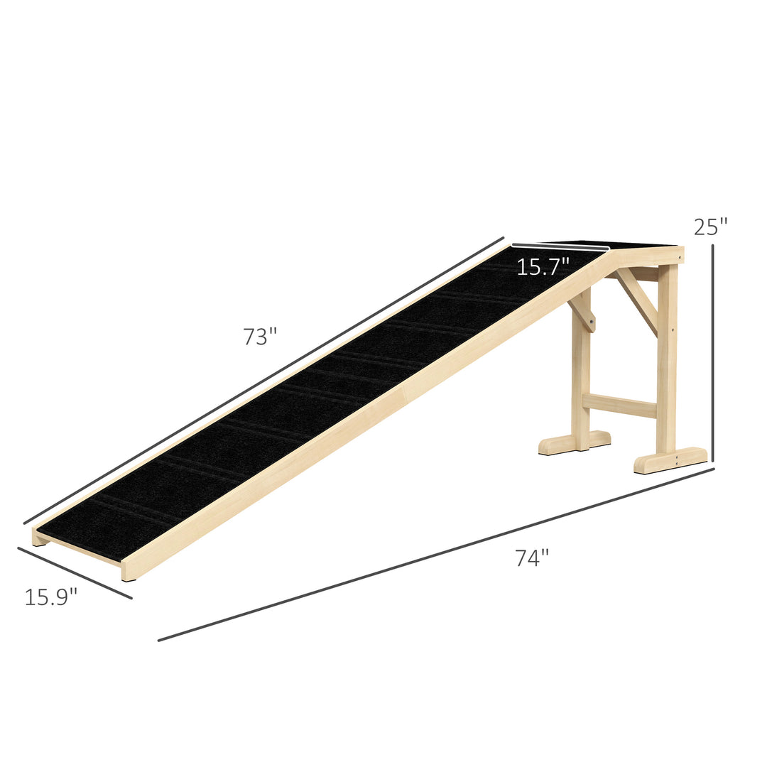 Wooden Pet Ramp for Dogs & Cats – Anti-Slip Carpet Pet Stair Ramp