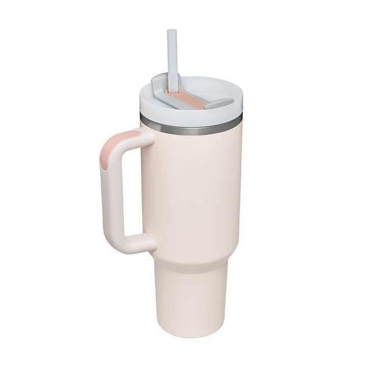 40 oz Insulated Tumbler with Handle & Straw — Stainless Steel Spill-Proof Vacuum Mug for Car, Gym, Office & Travel (30+ Colours)