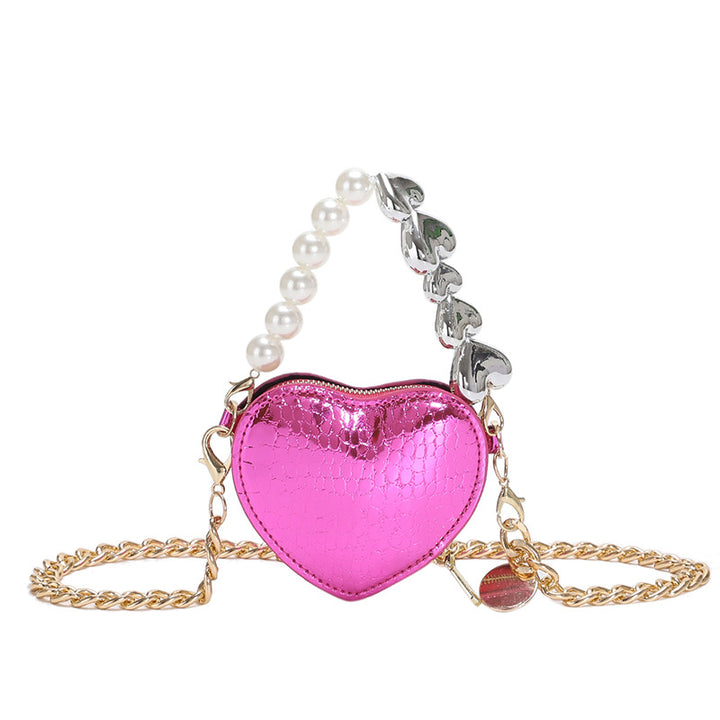 Mini Heart Pearl Handbag – Cute Chain Lipstick Shoulder Bag