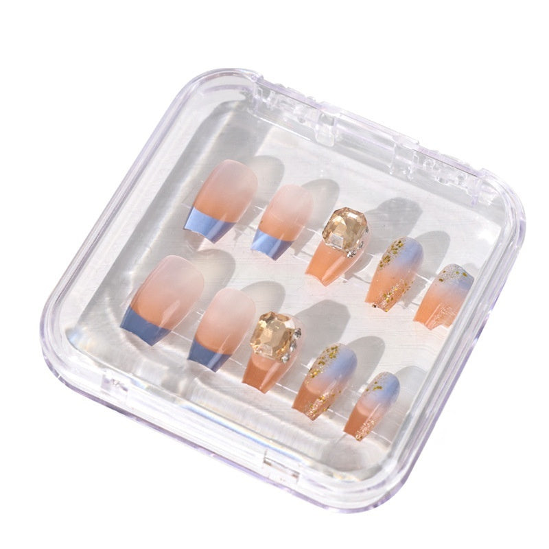 Clear Press-On Nail Storage Box — Transparent Organiser for Handmade Wearable Nails, 10-Slot