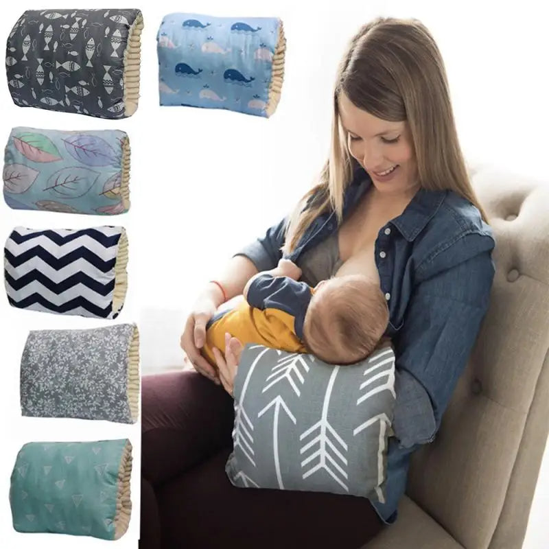 Adjustable Cotton Nursing Arm Pillow — Washable Breastfeeding Cushion & Arm Pad for Infant Feeding (Multiple Designs)