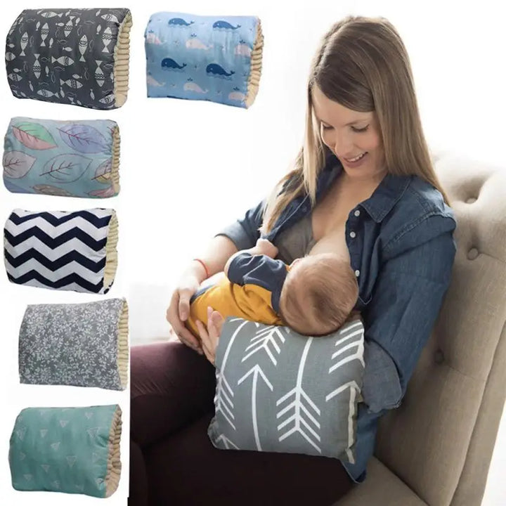 Adjustable Cotton Nursing Arm Pillow — Washable Breastfeeding Cushion & Arm Pad for Infant Feeding (Multiple Designs)