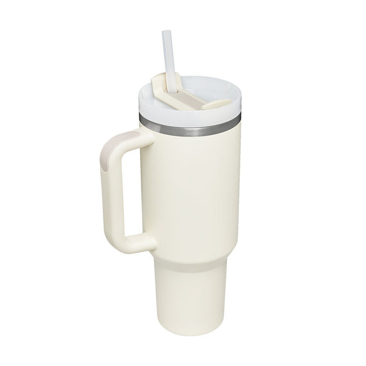 40 oz Insulated Tumbler with Handle & Straw — Stainless Steel Spill-Proof Vacuum Mug for Car, Gym, Office & Travel (30+ Colours)