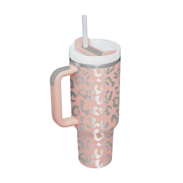 40 oz Insulated Tumbler with Handle & Straw — Stainless Steel Spill-Proof Vacuum Mug for Car, Gym, Office & Travel (30+ Colours)