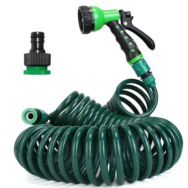 EVA Self-Coiling Recoil Garden Hose — Flexible, Lightweight, Tangle-Free Retractable Water Hose