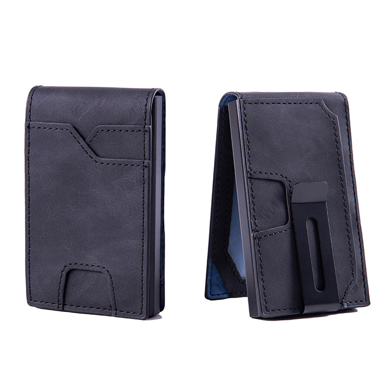 Men’s RFID Blocking Pop-Up Wallet – Slim Aluminum Card Holder with Money Clip