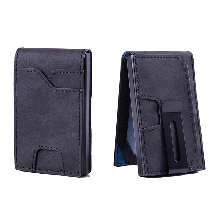 Men’s RFID Blocking Pop-Up Wallet – Slim Aluminum Card Holder with Money Clip