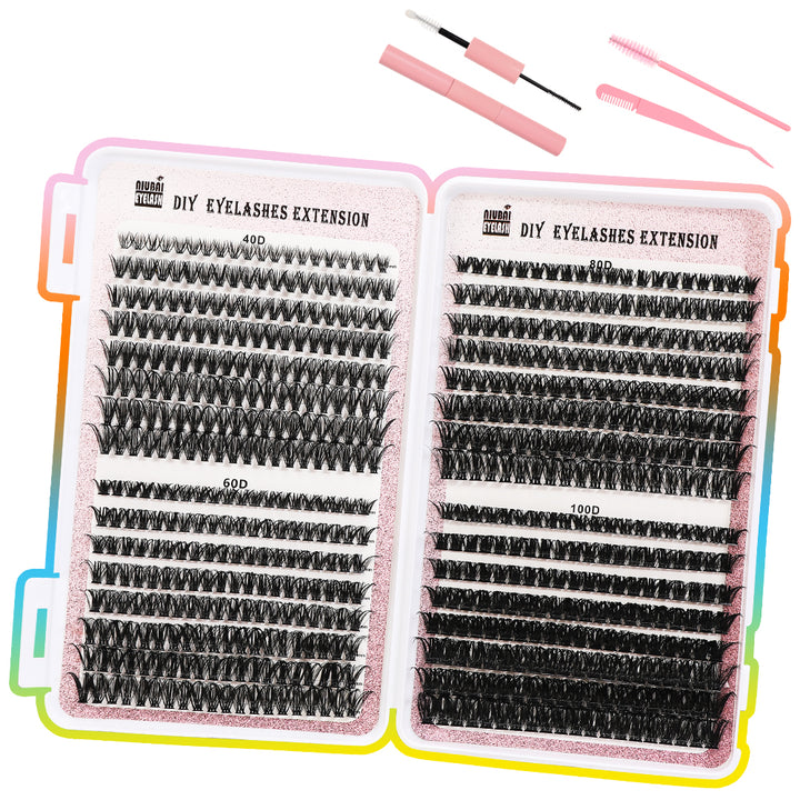 640-Cluster Lash Book Set — 32 Rows of Segmented Lash Fans, Style 1 & Style 2