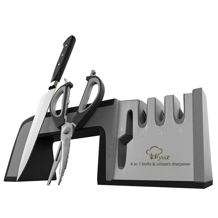 4-in-1 Family Kitchen Knife Sharpener — Multi-Stage Blade Sharpener for Home Use