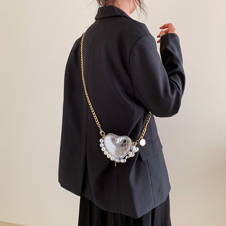 Mini Heart Pearl Handbag – Cute Chain Lipstick Shoulder Bag