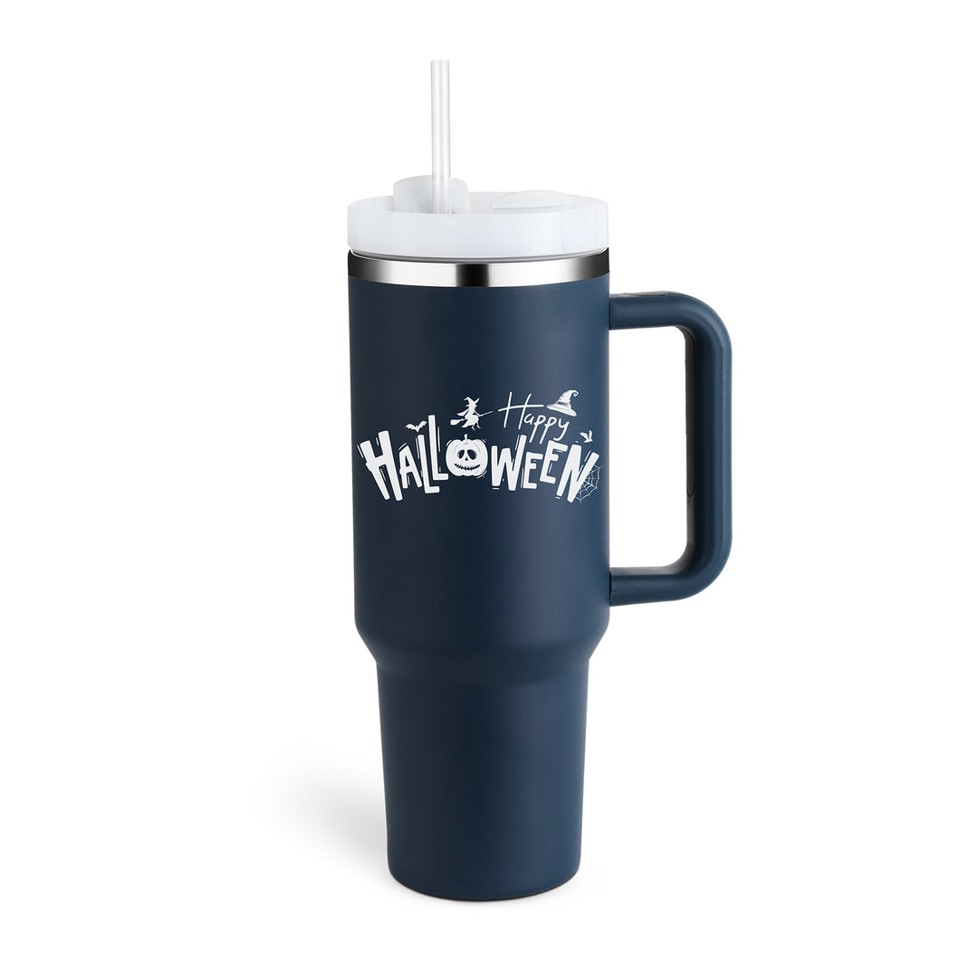 40 oz Insulated Tumbler with Handle & Straw — Stainless Steel Spill-Proof Vacuum Mug for Car, Gym, Office & Travel (30+ Colours)