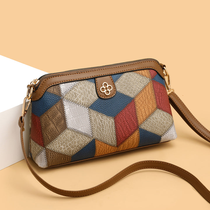 Bohemian Retro Crossbody Bag – Ethnic Contrast Stitch Shoulder Bag