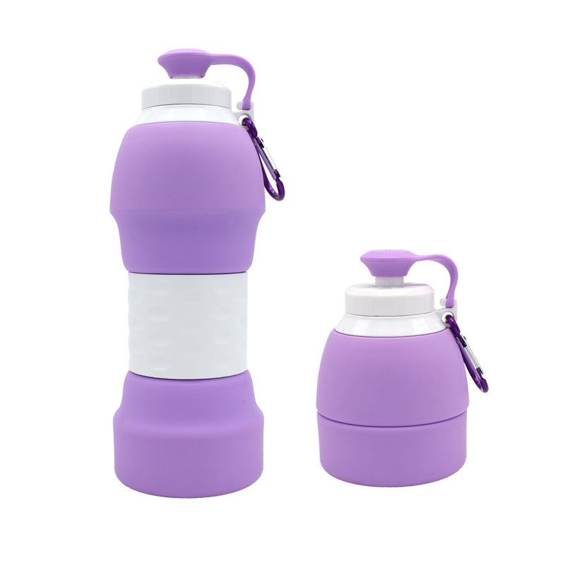 Foldable Silicone Water Bottle — Collapsible Reusable BPA-Free Travel Bottle, 7 Colours