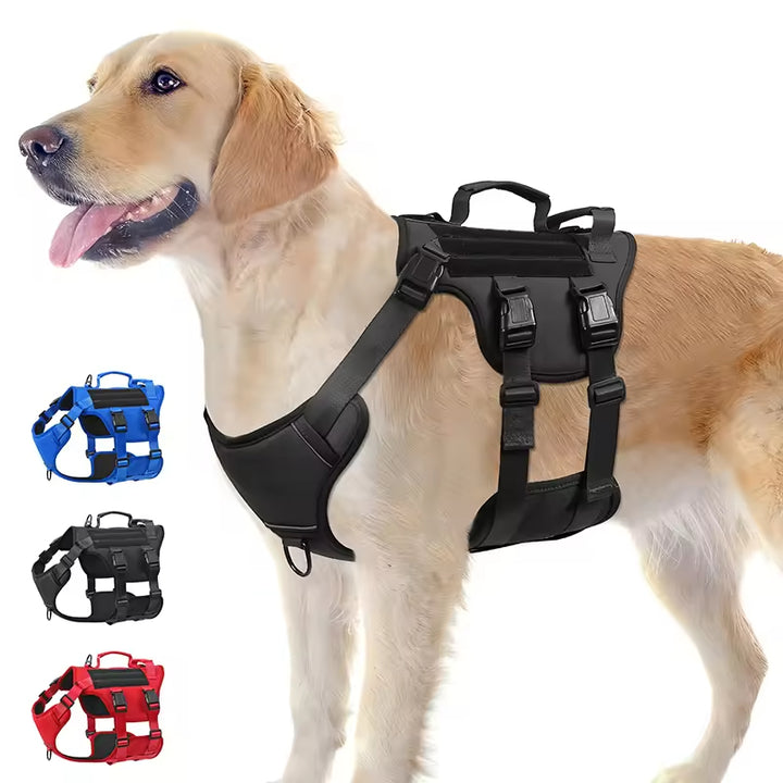 Tactical Dog Harness – Adjustable No-Pull Reflective Vest for Large Dogs