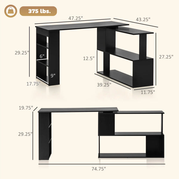 Computer Desk — Home Office Study Desk & Workstation for PC, Laptop & Dual Monitor Setup
