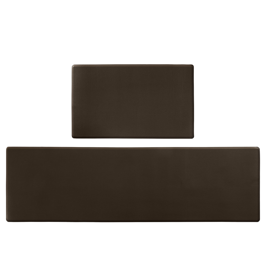 Kitchen Floor Mat 2-Piece Set — Non-Slip, Waterproof & Easy-Scrub Anti-Fatigue Mats for Home Kitchen (Brown)