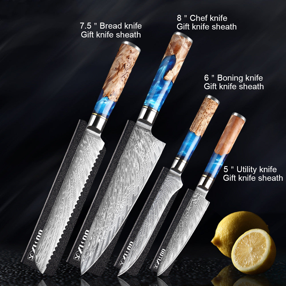 Professional Damascus Style Chef Knife Set – Premium Stainless Steel Kitchen Knives
