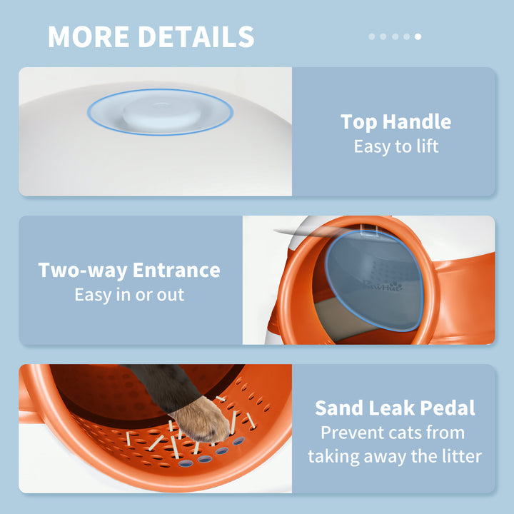 Enclosed Cat Litter Box with Scoop & Air Freshener – Foldable Covered Cat Toilet
