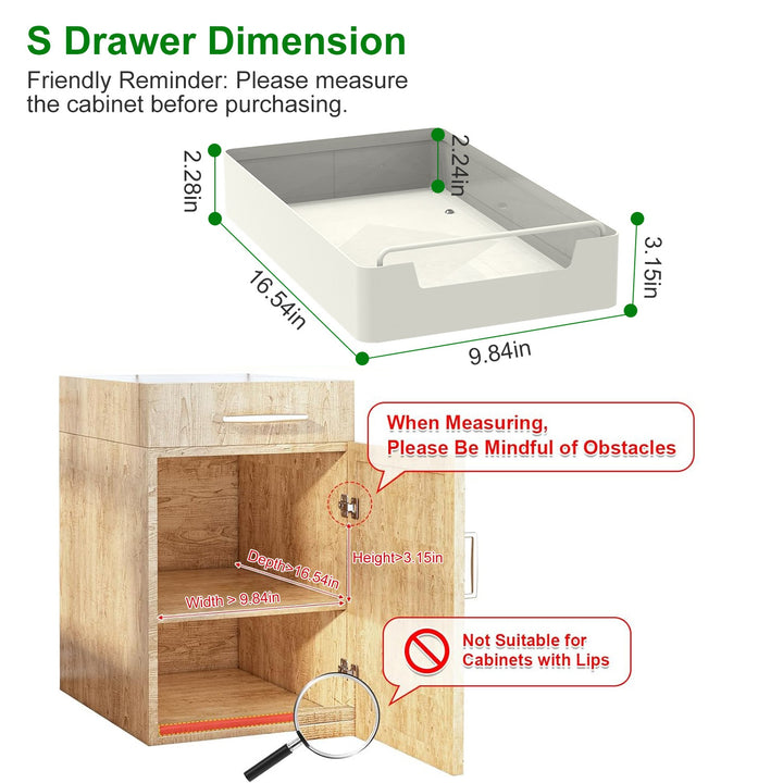 2Pcs Pull Out Cabinet Organizers Sliding Shelf Spice Rack Carbon Steel Roll Out Drawers Fixed With Adhesive Nano Film With Handle 55LBS Max Load