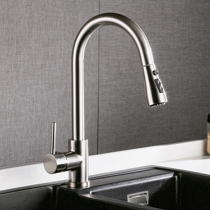Stainless Steel Pull-Out Basin Mixing Faucet
