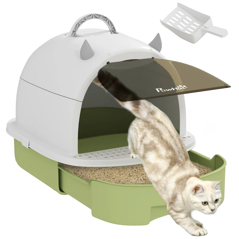 Covered Cat Litter Box with Drawer & Deodorizing Filters – Enclosed Kitty Toilet