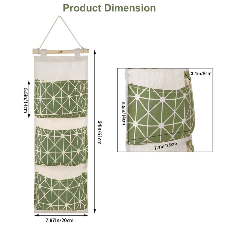 1Pc Wall Mounted Storage Bag Door Closet Hanging Storage Bag Organizer Waterproof 3 Pockets Pouch